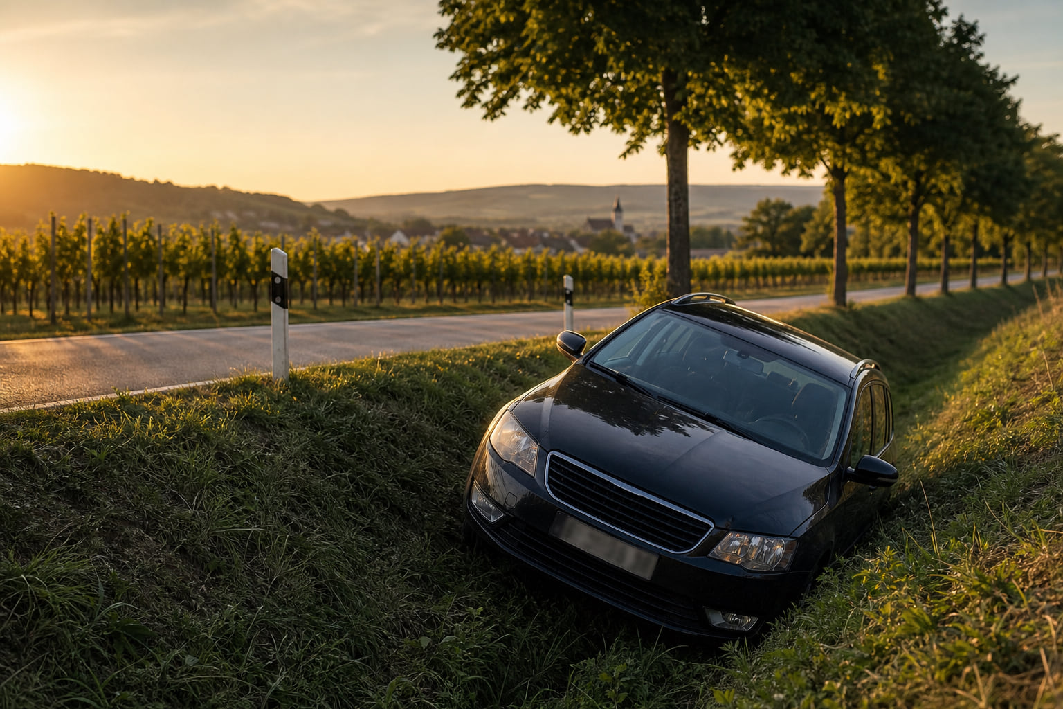 Mit 1,24 Promille im Straßengraben: Unfall zwischen Klingenmünster und Heuchelheim