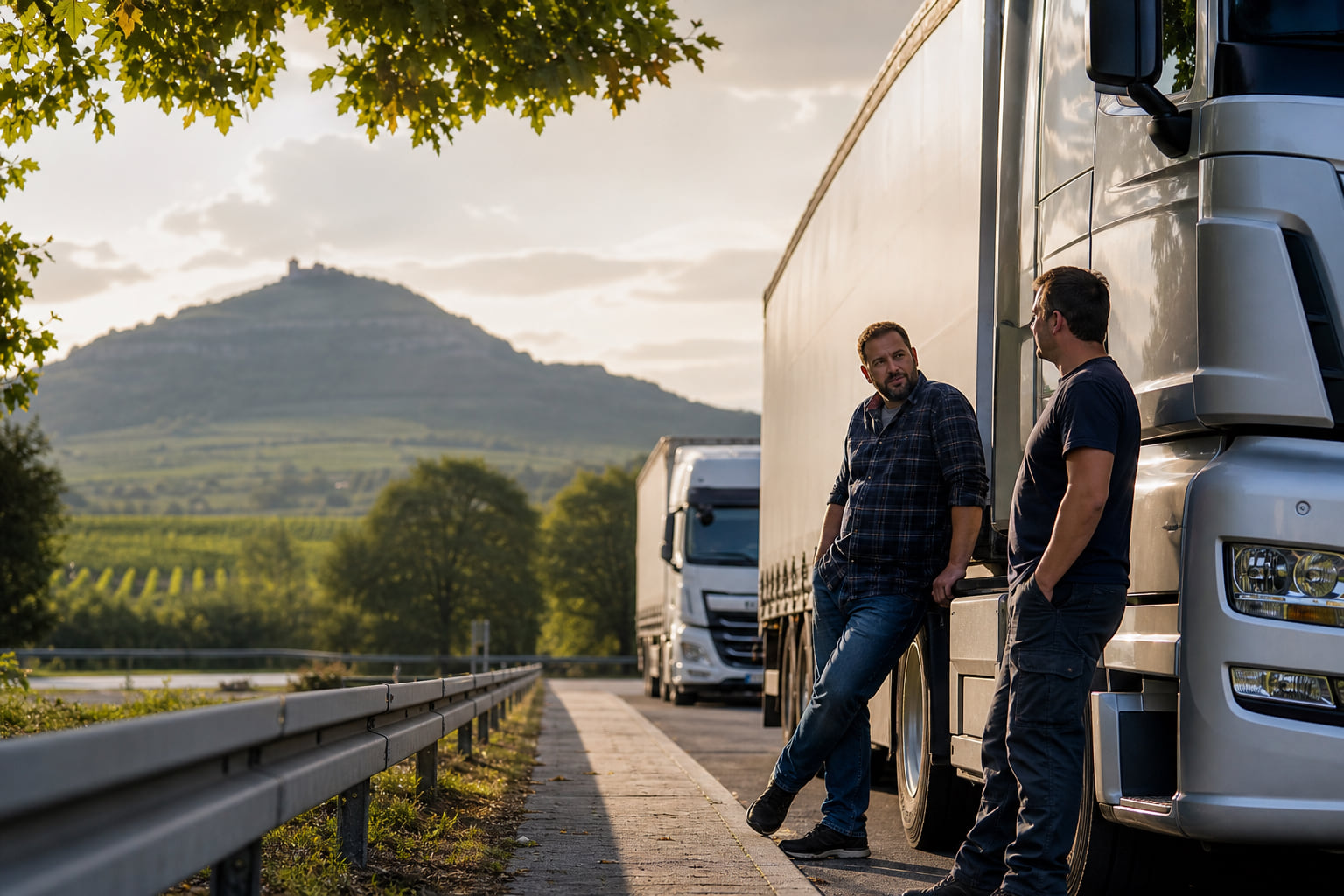 Pause in der Pannenbucht: Zwei Lkw-Fahrer auf der A65 verwarnt