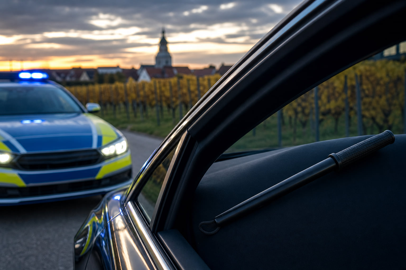 Verkehrskontrolle in Edesheim: Schlagstock im Auto führt zu Waffengesetz-Verstoß