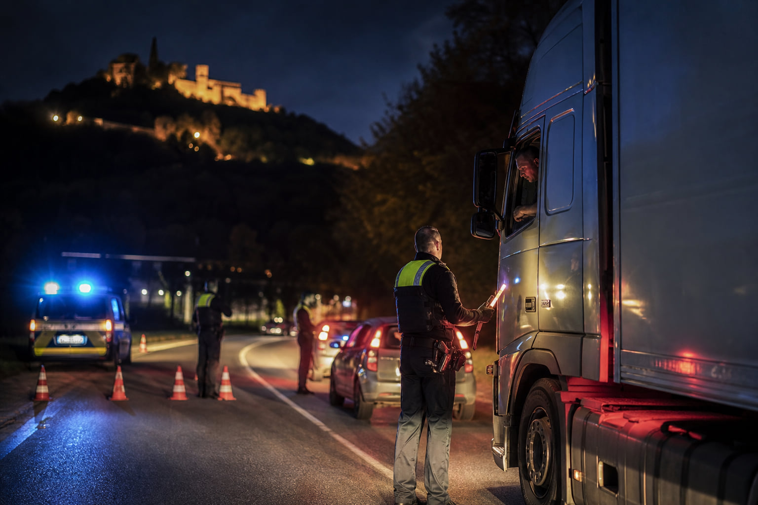 Nächtliche Kontrollstelle bei Annweiler: Polizei stoppt Lkw-Sünder und Fahrer ohne Führerschein