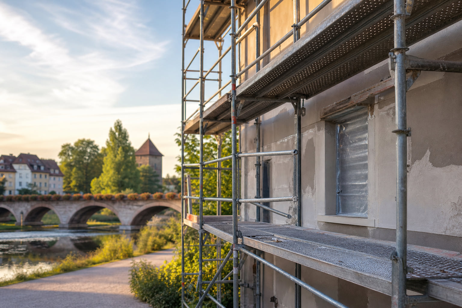 Arbeiter stürzt bei Sanierungsarbeiten in Wörth am Rhein von Gerüst