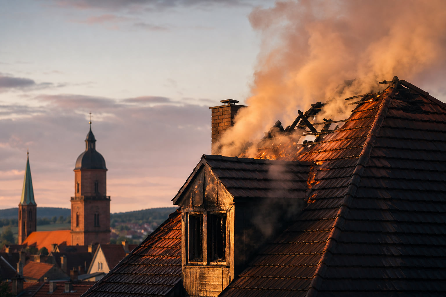 Dachstuhlbrand in Landau: 31 Personen evakuiert – alle unverletzt