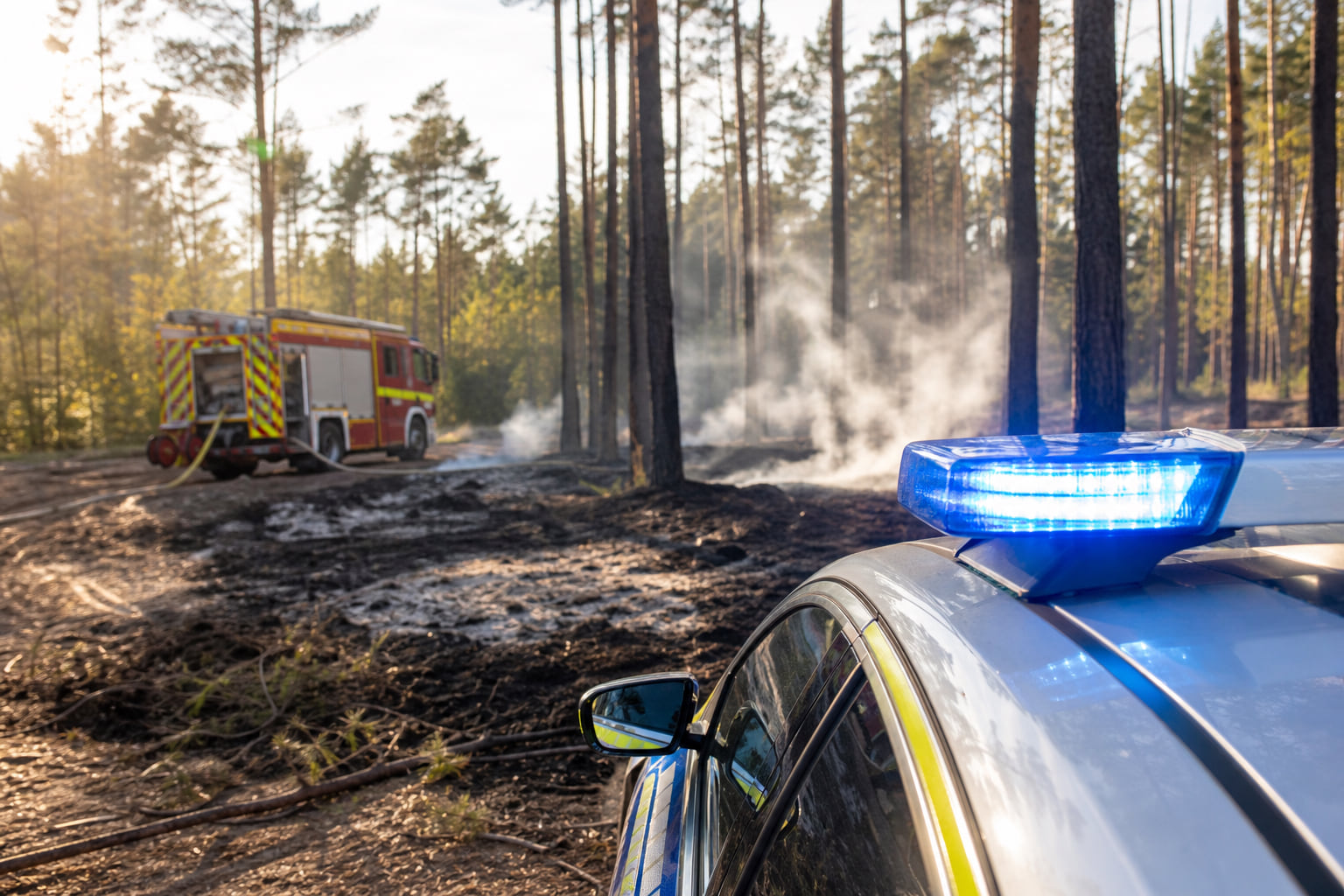 Waldbrand bei Bellheim: Rund 5.000 Quadratmeter betroffen – Polizei bittet um Abstand