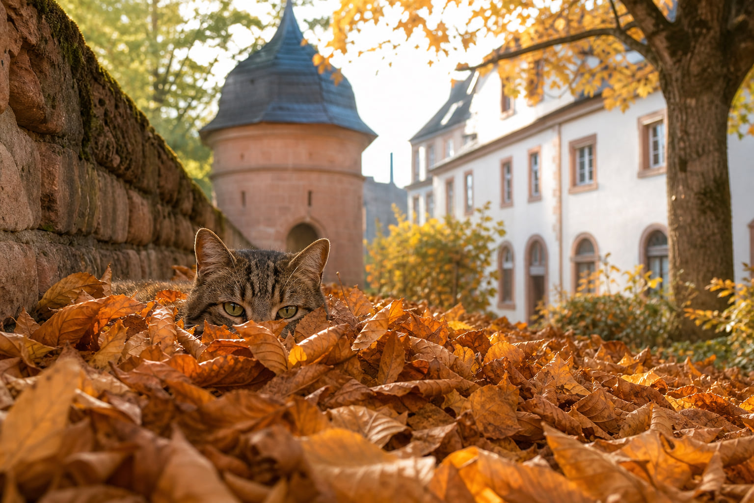 Kater im Blättermeer: Das Leserfoto der Woche aus der Südpfalz
