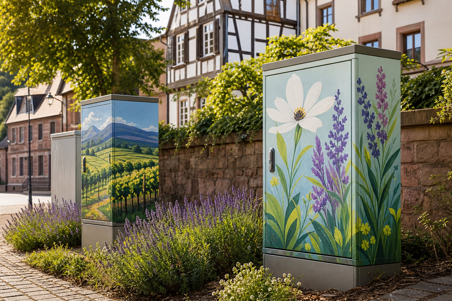 Antwort auf Schmierereien: Stromkästen in Bad Bergzabern werden zu Kunstwerken