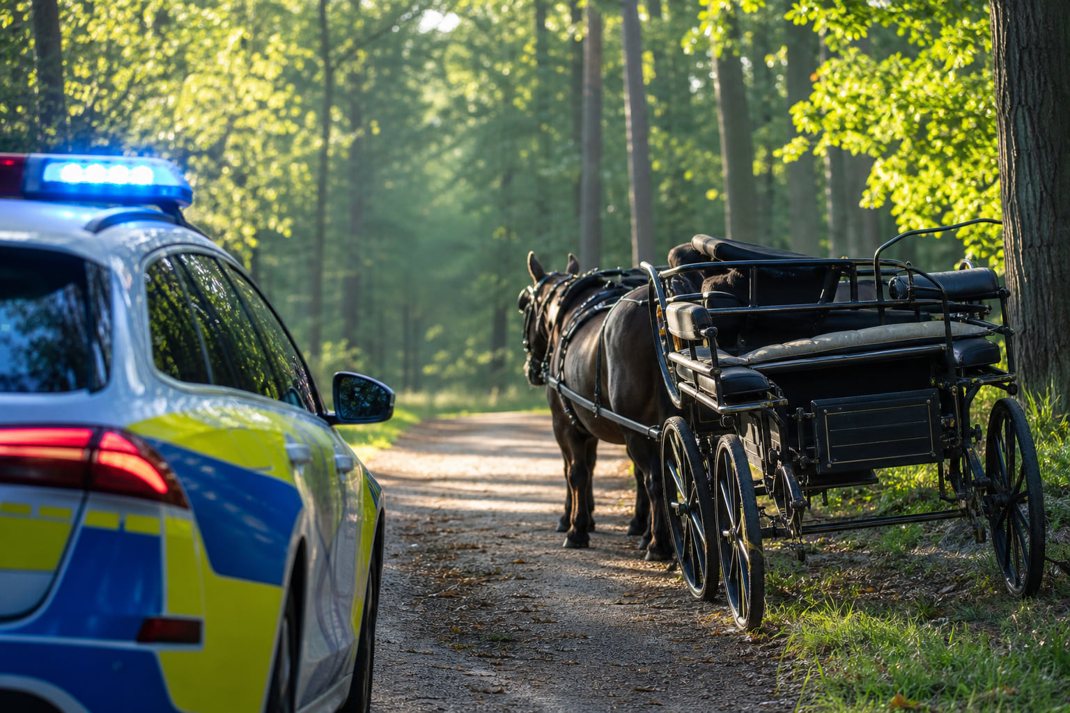 Unfall mit Pferdekutsche bei Kandel-Höfen: Drei Verletzte nach Schrecksekunde im Wald