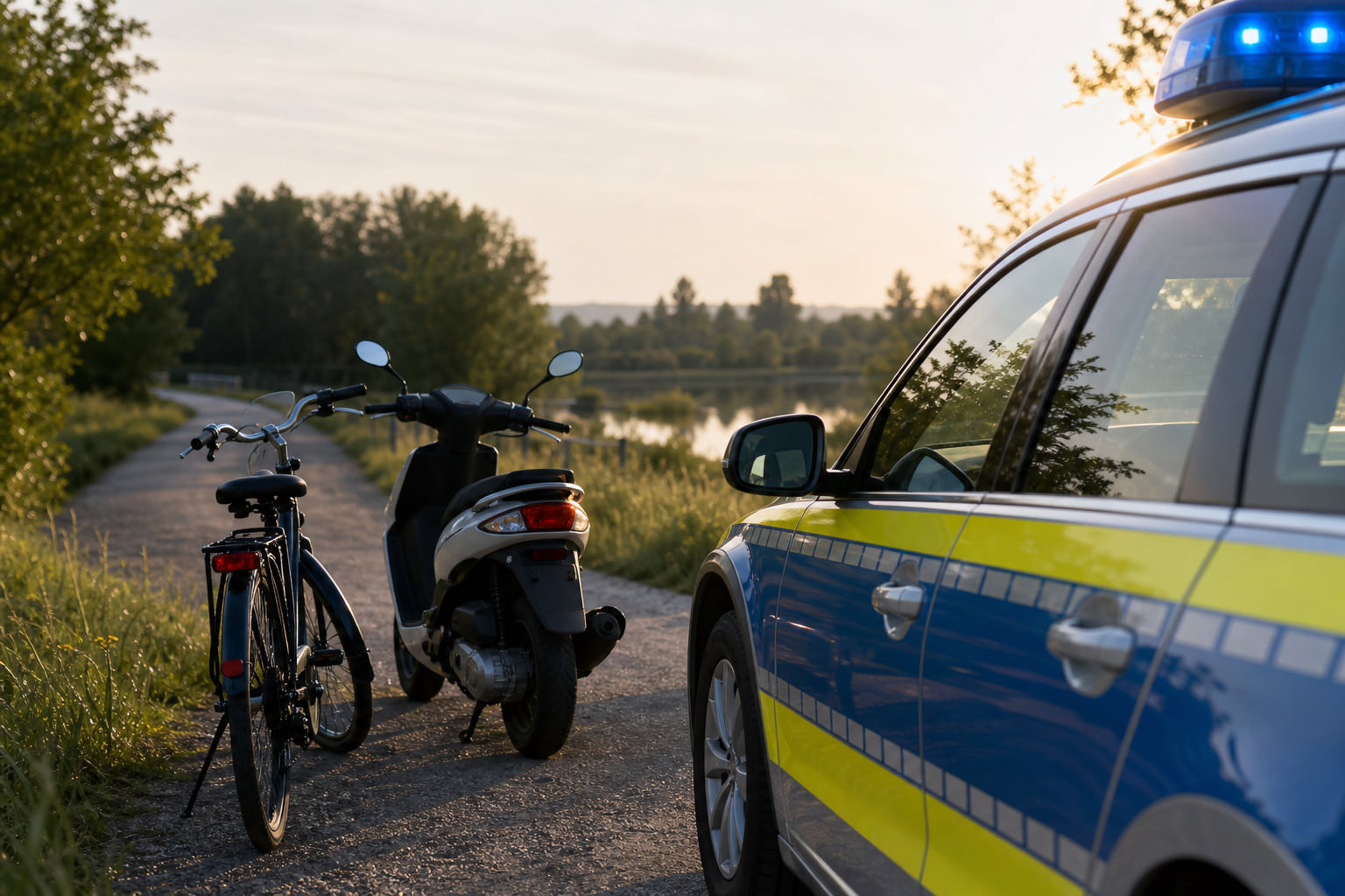 Schulweg in Rheinzabern: Polizei kontrolliert Zweiradfahrer an den Tongruben