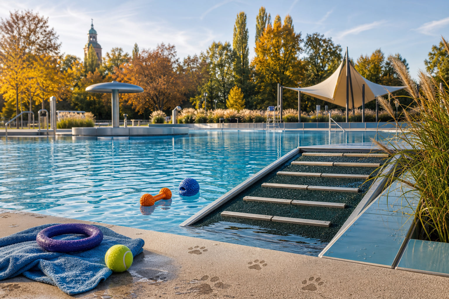 Hundeschwimmen im Badepark Wörth: Vierbeiner dürfen im Becken planschen!