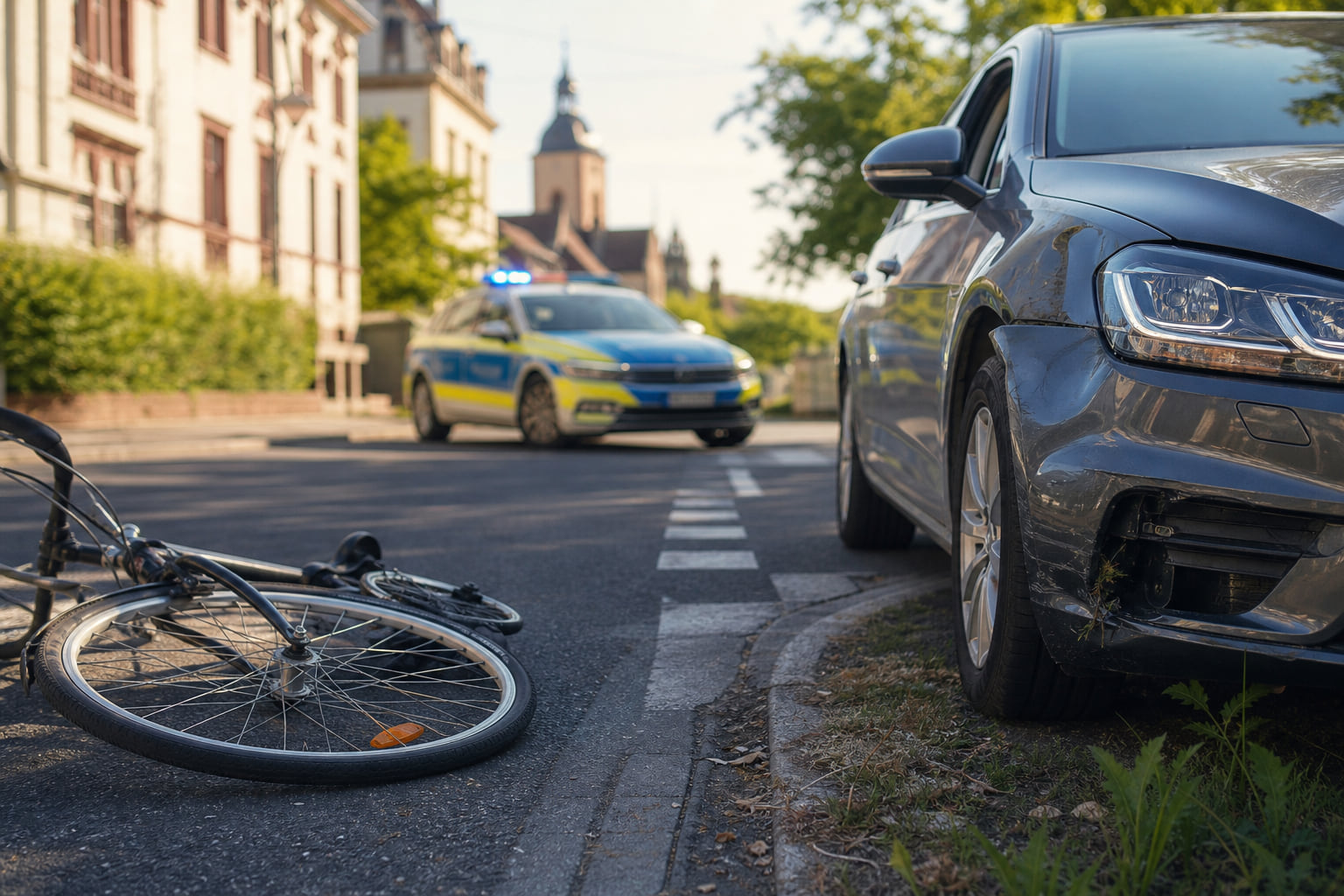 Unfall in Edenkoben: Fahrradfahrer missachtet Vorfahrt und landet im Krankenhaus