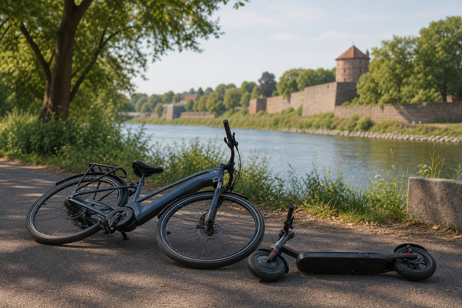 Zusammenstoß zwischen Pedelec und E-Scooter in Wörth am Rhein
