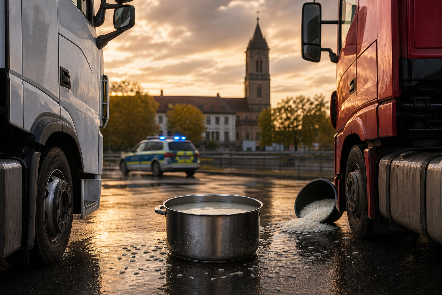 Reiswasser sorgt für dicke Luft zwischen zwei Lkw-Fahrern