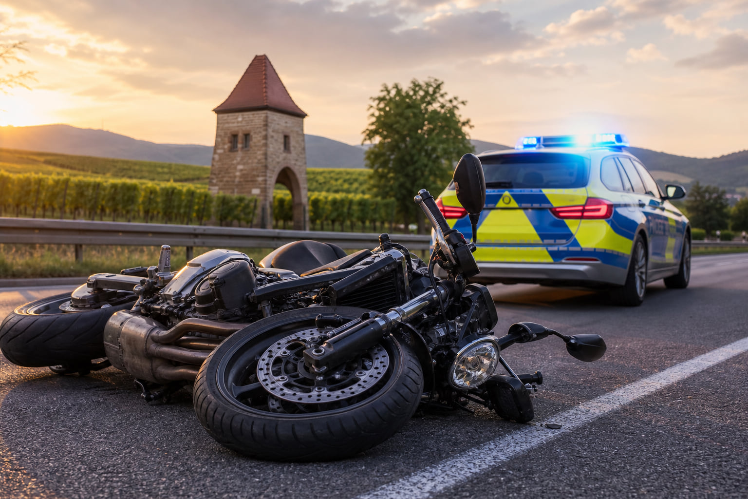 Schwerer Motorradunfall auf der B10 bei Godramstein – Polizei sucht Zeugen