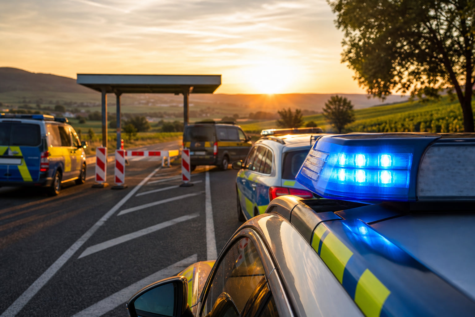 28 Einsatzkräfte, 178 Fahrzeuge: Großkontrolle am Grenzübergang Schweigen-Rechtenbach