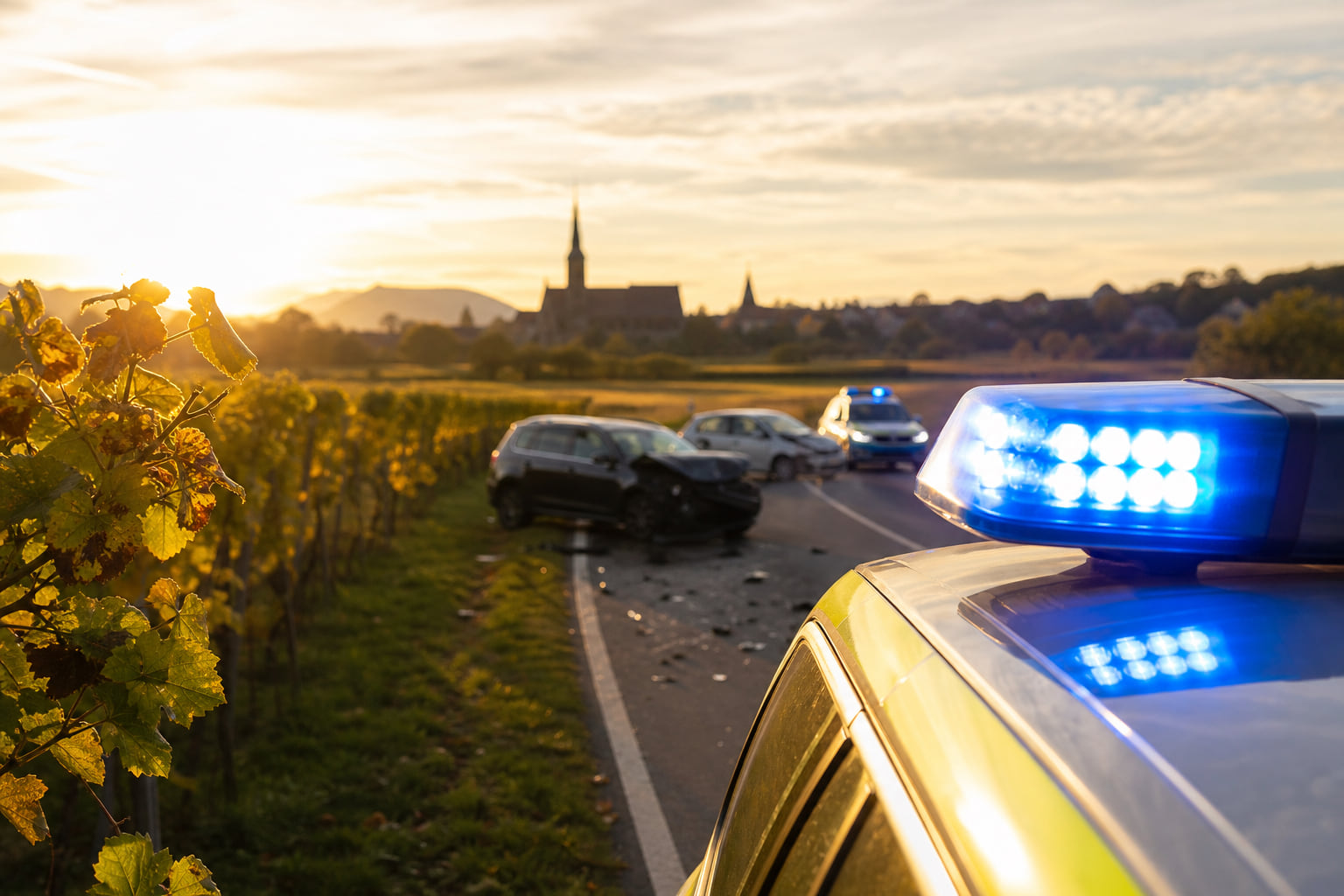 Unfall bei Kandel: Drei Verletzte nach Zusammenstoß auf der L549