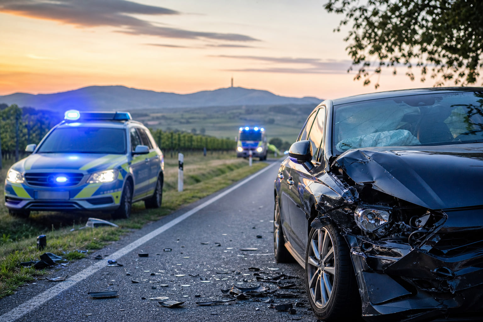 Verbotenes Wenden an der B272 endet mit Totalschaden bei Landau-Dammheim