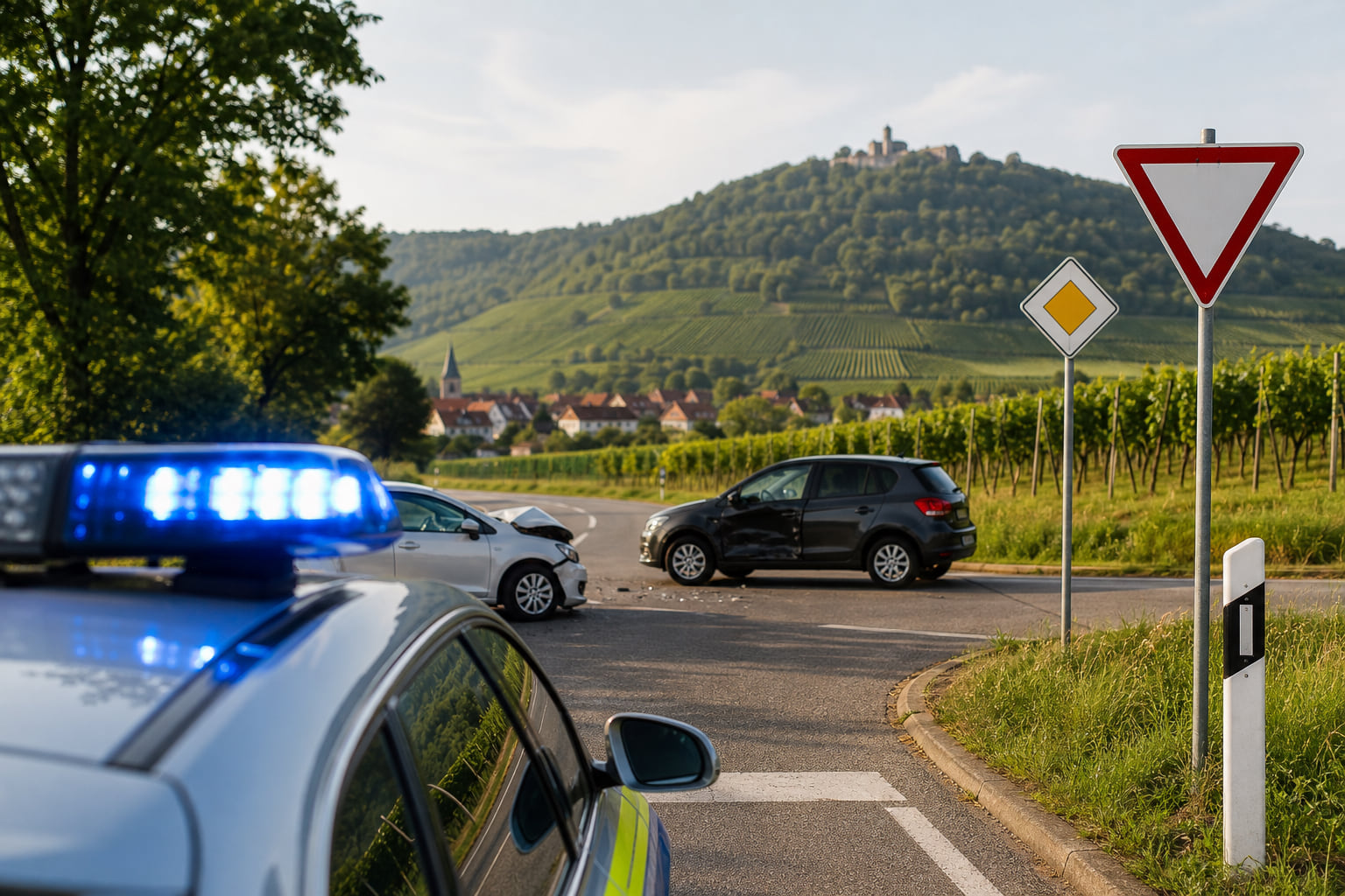 Zusammenstoß an Einmündung bei Klingenmünster: Zwei Leichtverletzte